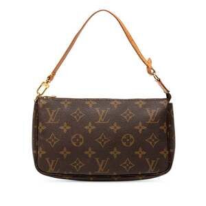 LOUIS VUITTON Brown Monogram Leather Pochette Shoulder Bag